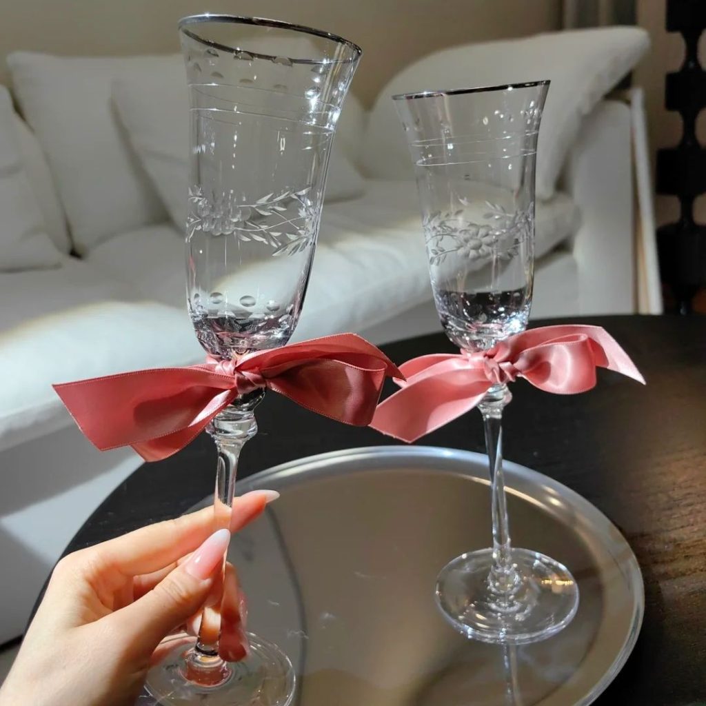 champagne glass​-37-French carved vintage