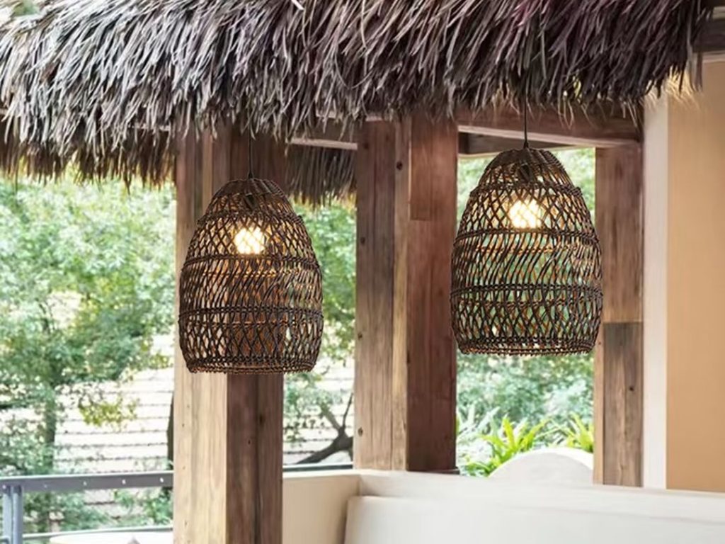 outdoor pendant lighting​-2-Weatherproof rattan