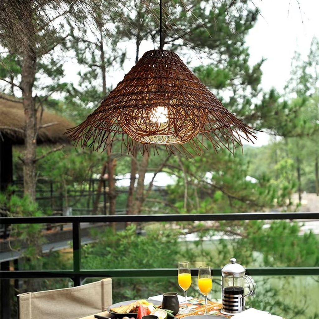 outdoor pendant lighting​-4-Weatherproof rattan