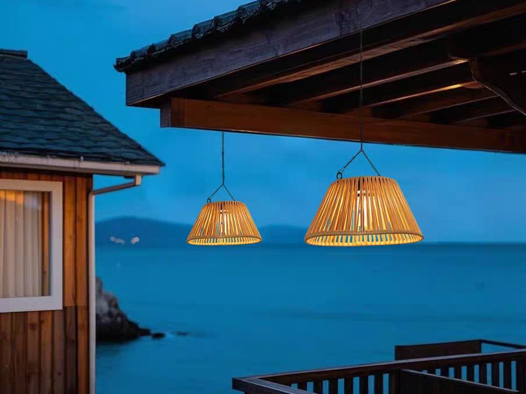 outdoor pendant lighting​-48-Solar rattan