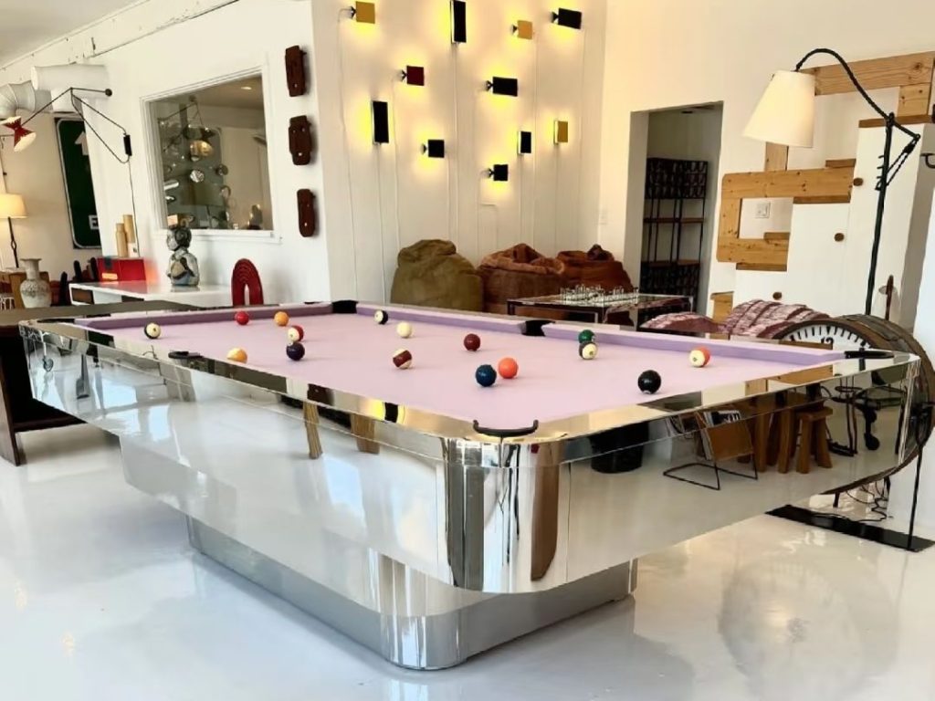 outdoor pool table​-17-​Pink polished chrome