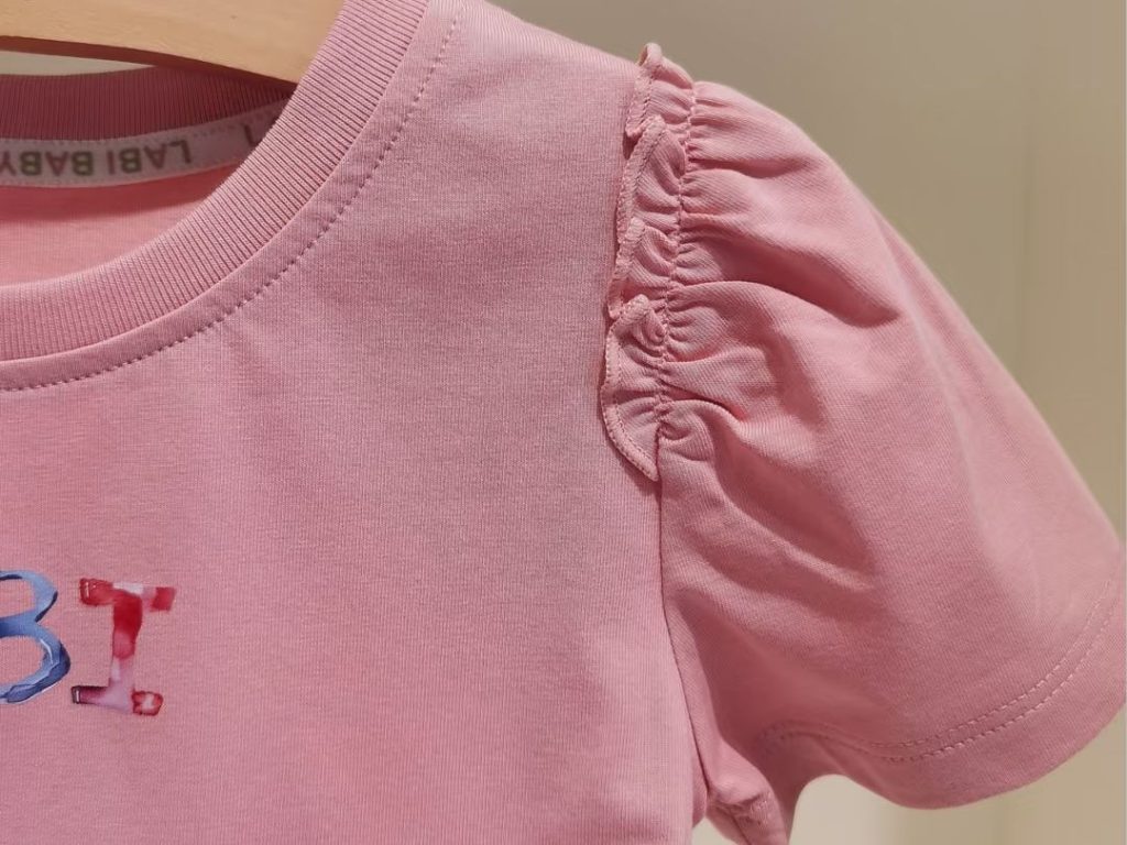 baby tee​-26-Soft pink puff-sleeve