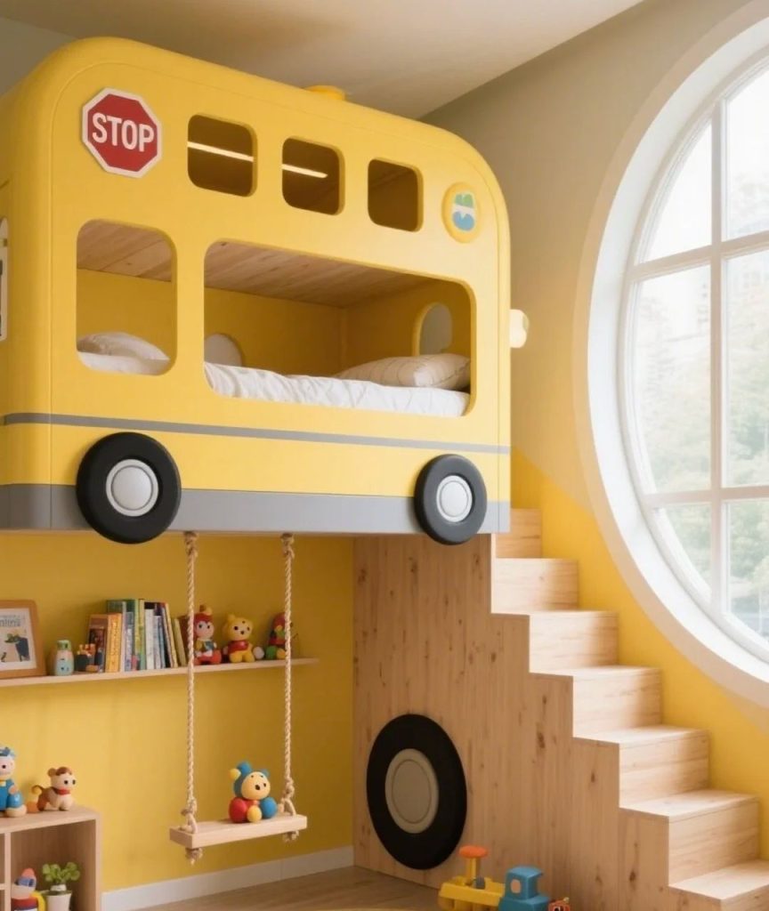 car bed​-17-School bus-themed