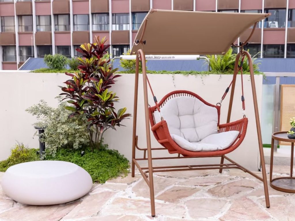outdoor swing chair​-19-Hand-woven rattan