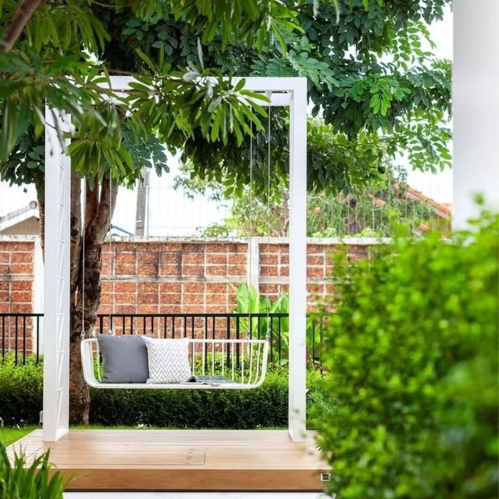 outdoor swing chair​-7-Aluminum alloy fixed stand