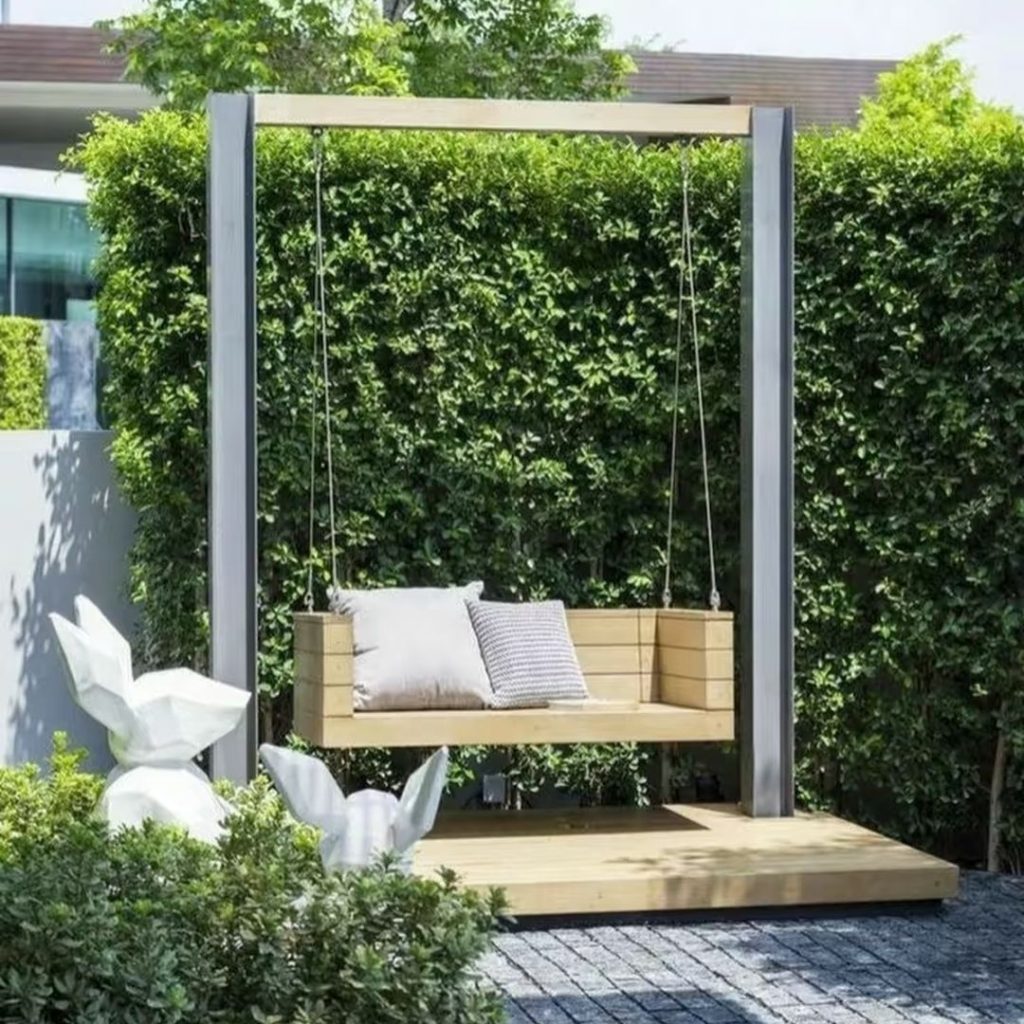 outdoor swing chair​-8-Aluminum alloy fixed stand