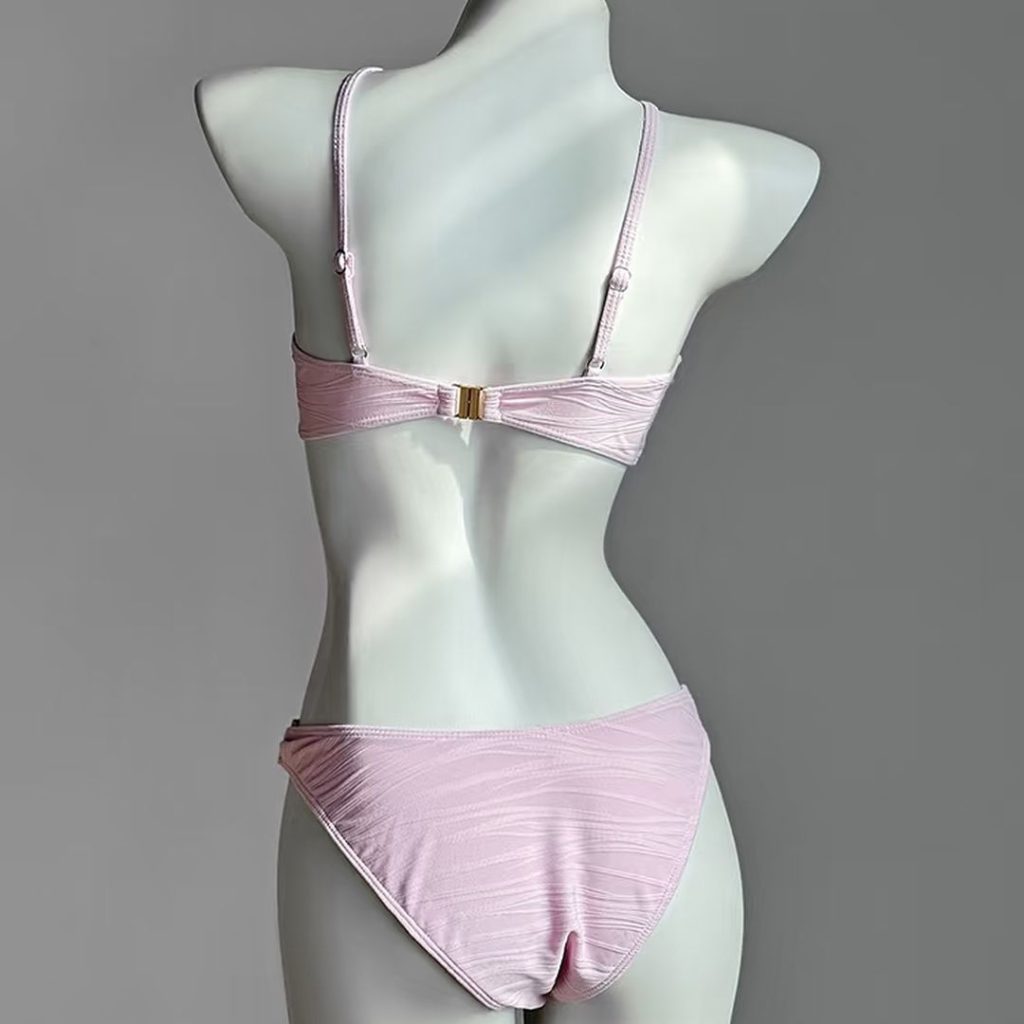 pink bikini​-22-Ladylike pink bikini 3-piece set