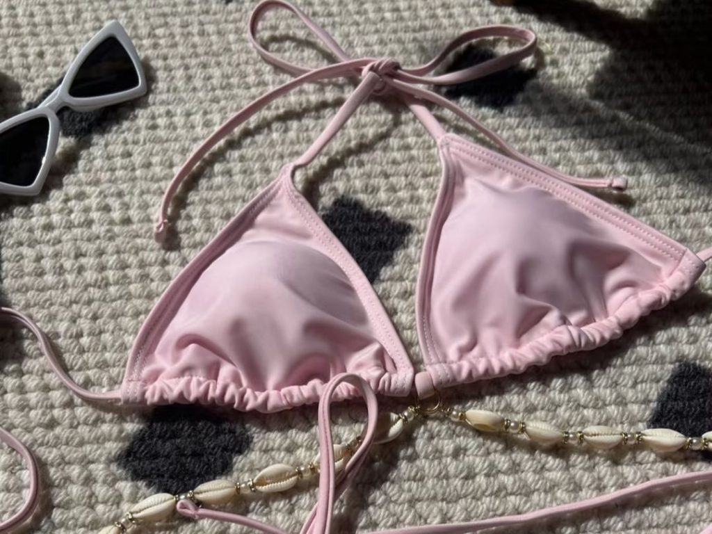 pink bikini​-5-Seashell waist chain