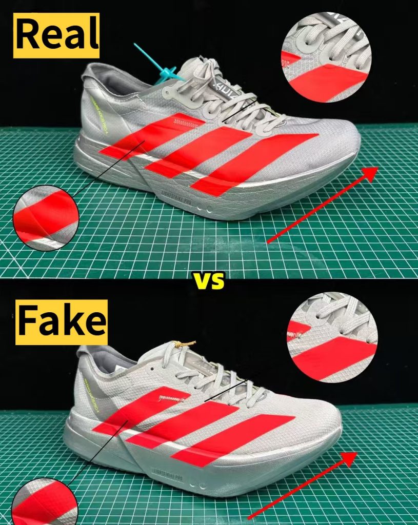 SPOTTING fake reps shoes: 7 Essential Tips You Need To Know 23 Reps shoes-22-Adidas Adizero Adios Pro 4 Real vs Fake