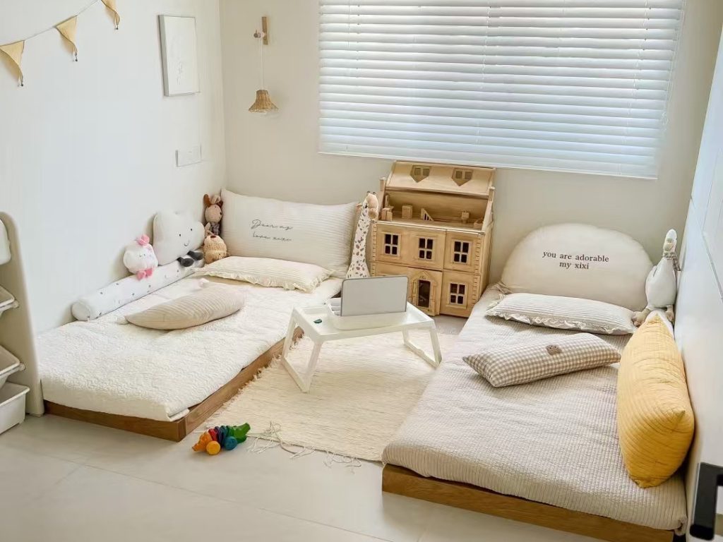 twin bed on the floor​-14